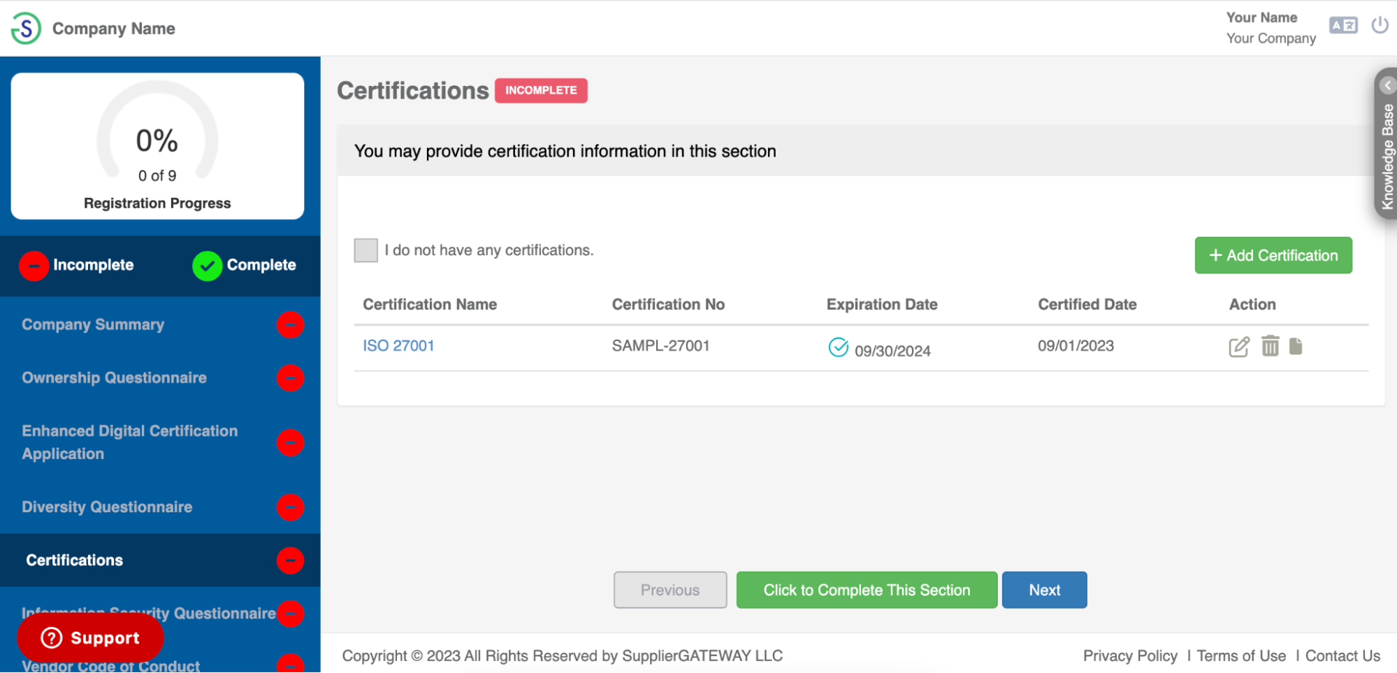 Dashboard - Vendor Management KPIs