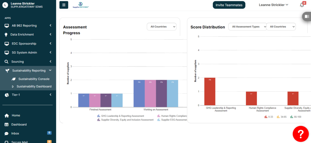 A screen capture of SupplierGateway's tool - Choose the right sustainability platform. Compare CDP, EcoVadis, and SupplierGateway to boost your eco-strategy.